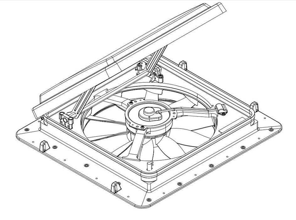 MaxxAir 00-04401M MaxxFan Mini Smoke RV 4-Speed Fan