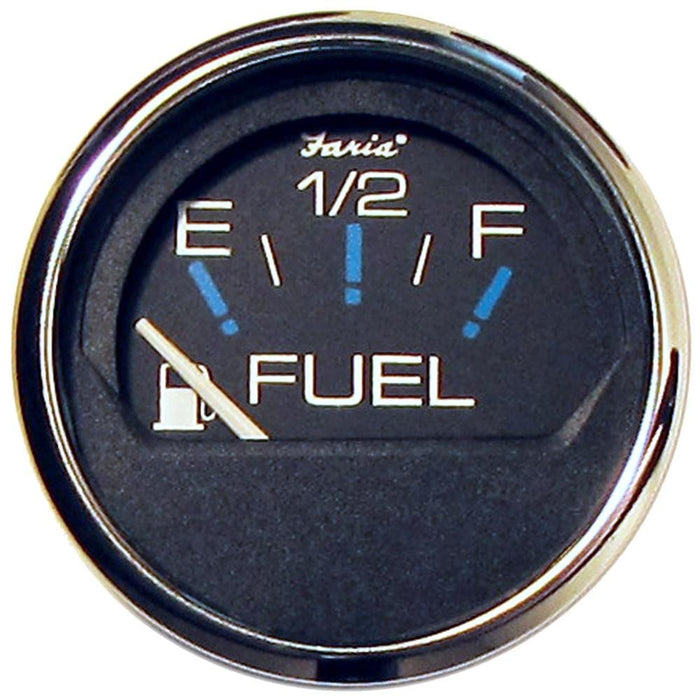 Faria 13701 Chesapeake SS Black 2" Gauge Fuel Level Gauge (E-1/2-F)