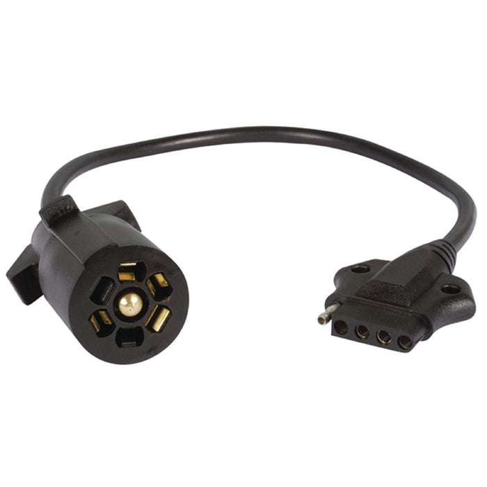 Seachoice A57WHSC 52981 7-Way Round to 5-Way Flat Adapter With Lead