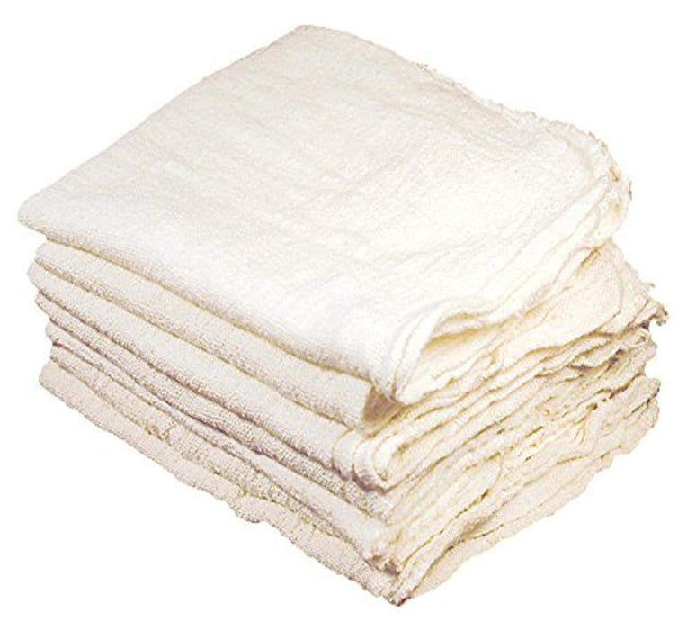 Buffalo Rags 62031C Bleached White Shop Towels, 25/Bag
