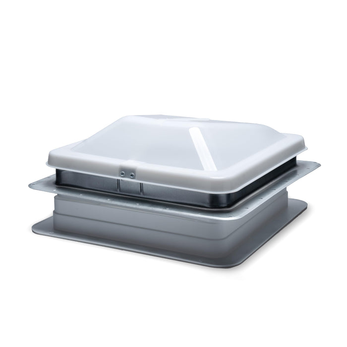 Hengs 71111A-C1G1 Standard Mount Metal Base Vent, Galvanized Base, White Lid, Manual