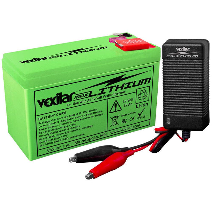 Vexilar V-220L 12V 12 AH MAX Lithium Battery w/V-420L Rapid Charger
