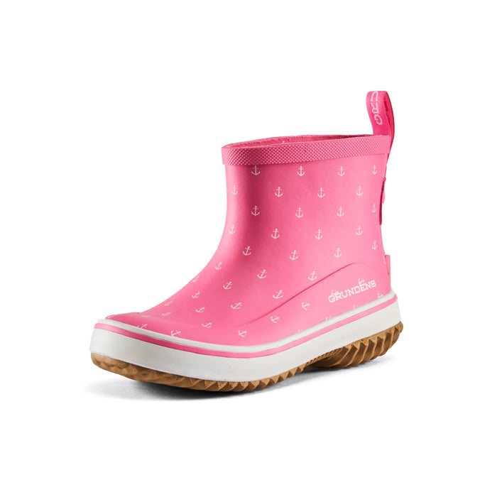 Grundens 60065-629-2009 Kid’s Guppy Rain Boot-Pink Anchor Print-9