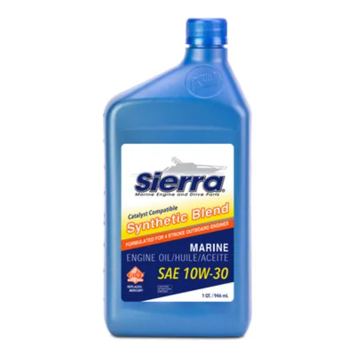 Sierra 18-9421CAT-2 4-Stroke Synthetic Blend Catalyst Outboard Engine Oil, 10W30, Qt.