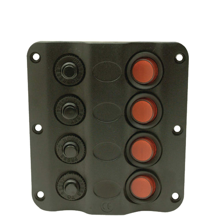 Seachoice 12321 LED 12V 4-Switch Distibution Panel, Pre-Wired, Boat Panel Mount