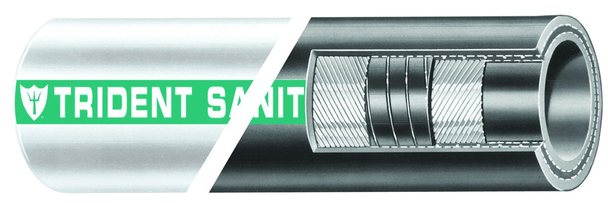 Trident Marine 101-1124 1-1/2 Sani Hose Black Rubber