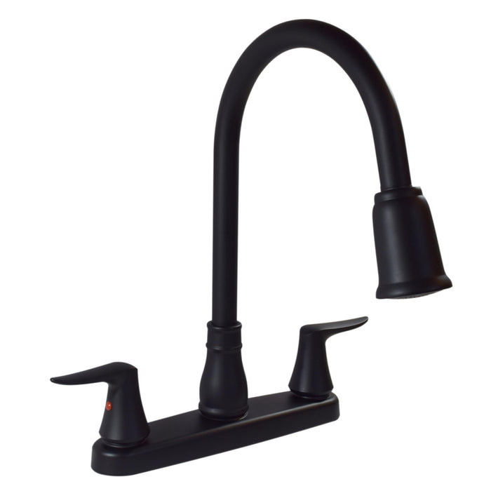 Valterra PF221703 Catalina Two Handle Kitchen Faucet, Matte Black
