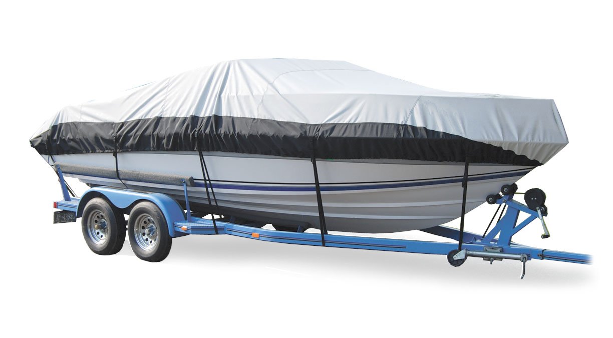 Taylor Made 70902 BoatGuard Eclipse Two-Tone Boat Cover, Heavy Duty Polyester, Includes Storage Bag, Tie-Downs, Support Pole