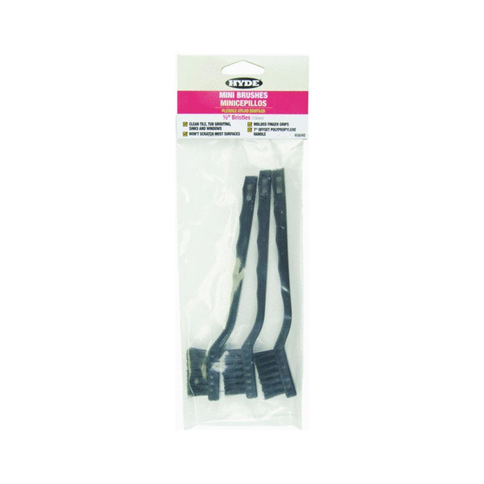 Hyde Tools 46640 Mini Nylon Bristle Brush, 3/Bag