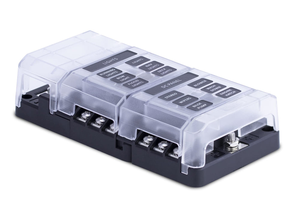 Sierra FS40840 408 Series Fuse Block W/bus Bar & Cover, 12-Gang
