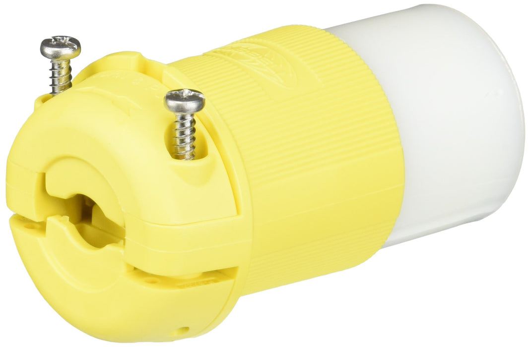 Hubbell HBL26CM13 Yellow 30A 125V Twist Lock Connector Body