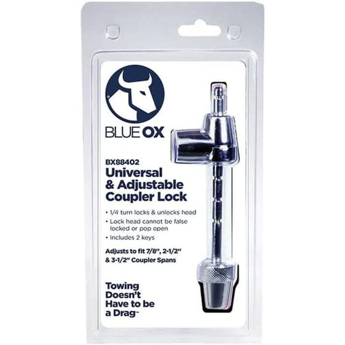 Blue Ox BX88402 Universal, Adjustable Pin Style Coupler Lock