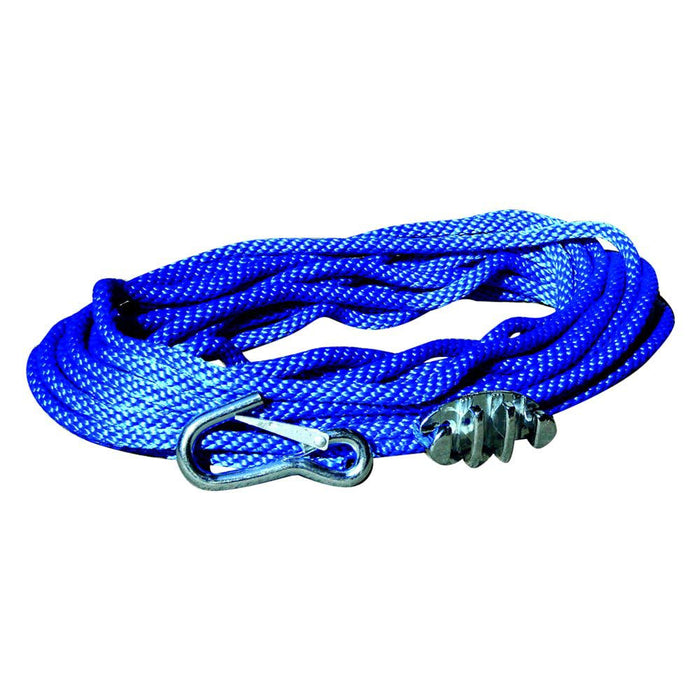 Panther Products 757010 Panther Blue Polypropylene 3/8" Anchor Rope Includes, No-Tie Rope Cleat & Snap Hook