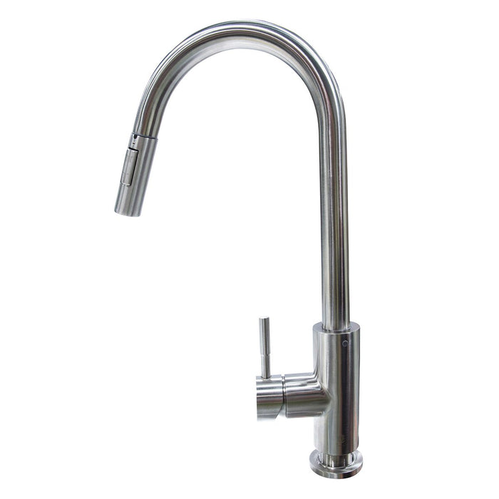 Lippert 719333 Flow-Max Pull Down Single Hole Faucet, Bullet Style, SS