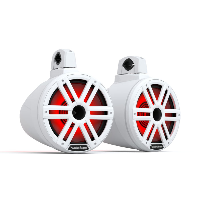 Rockford Fosgate M2WL-10H Color Optix 2-Way Horn Loaded Wake Tower Speakers, 10" w/ White & Stainless Grills