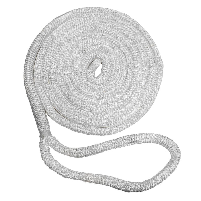 New England Ropes 50501600035 Double Braided Dockline, 1/2" x 35' White