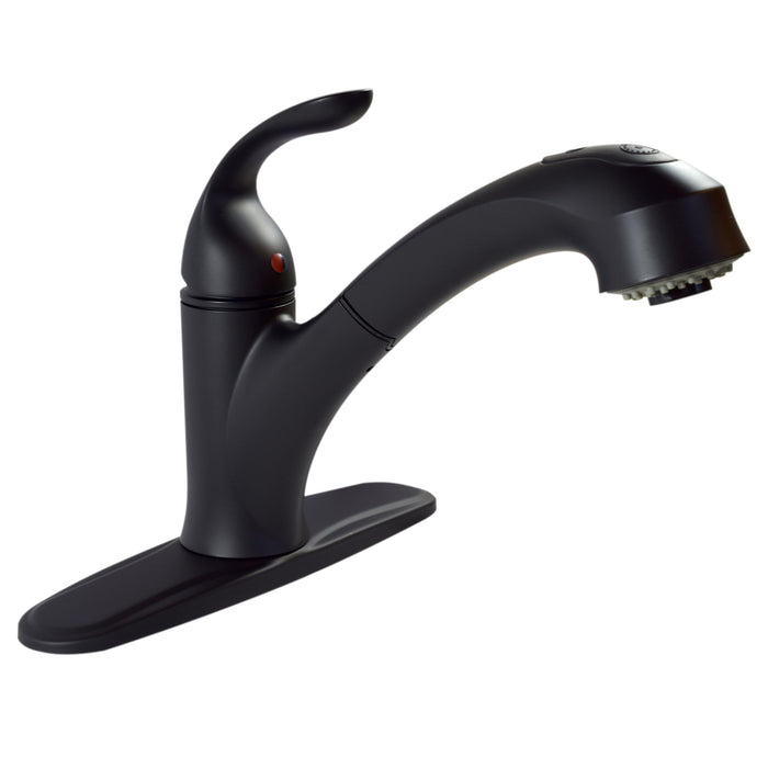 Valterra PF231741 Phoenix 8" Hybrid RV Kitchen Faucet w/ Pullout Spout & 56", Hose, Matte Black