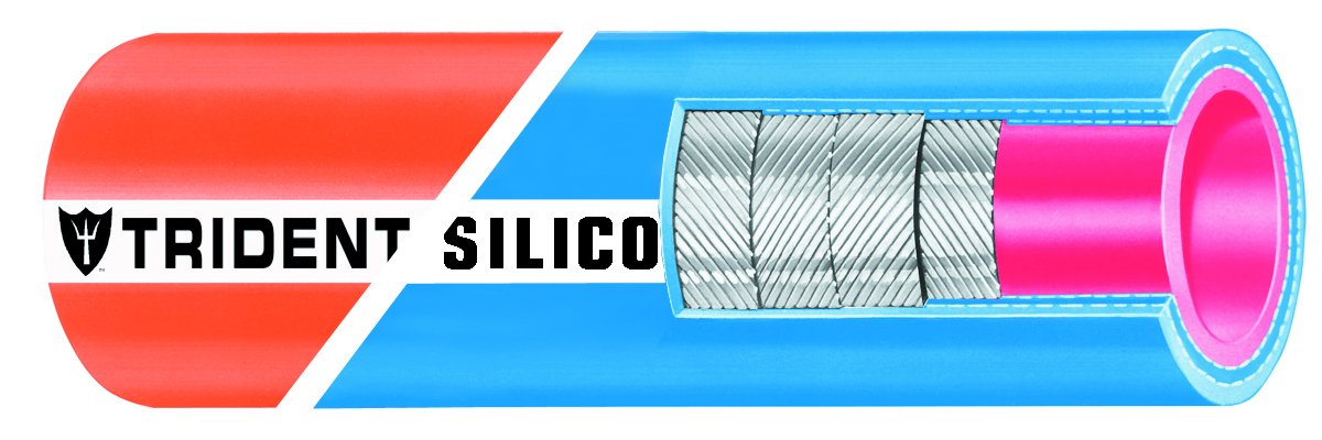 Trident Marine 202V5000-36 Trident Blue "VHT" Silicone Softwall Wet Exhaust Hose, 5" x 3'