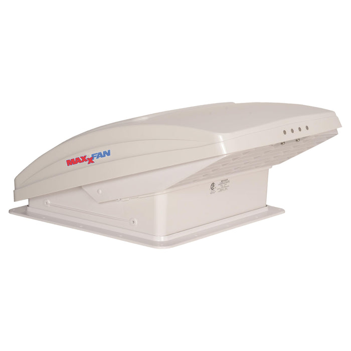 MaxxAir 00-05100K MaxxFan Deluxe White RV 10-Speed Fan w/Manual Opening & Rain, Shield