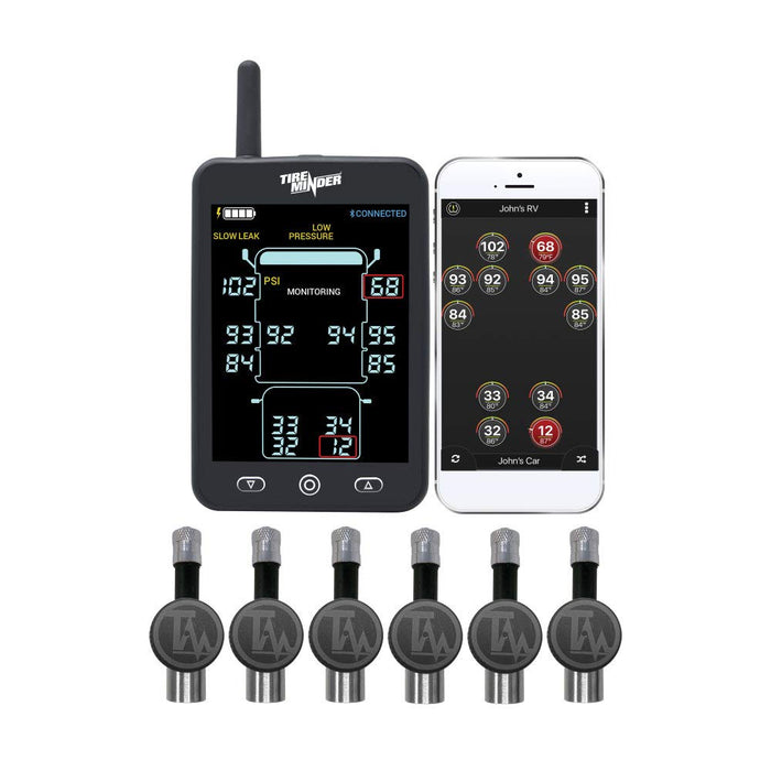 Minder Research TM22158 Minder Tireminder A1AS 6 Tire Pressure Monitoring System, + Rhino Booster