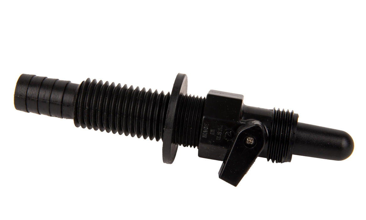 TH Marine AHV-1-DP T-H Marine Straight Aerator Head w/Shut-Off Valve, 3/4", Black