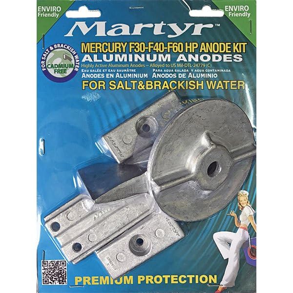 Martyr CMM3060KITA Aluminum Anode Kit For Mercury F30-F40-F60HP Engines