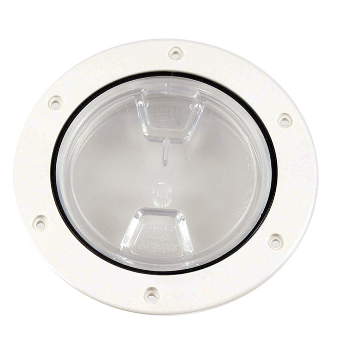 Beckson Marine DP40-W-C Screw Out Deck Plate w/ Standard Trim Ring, Smooth Center