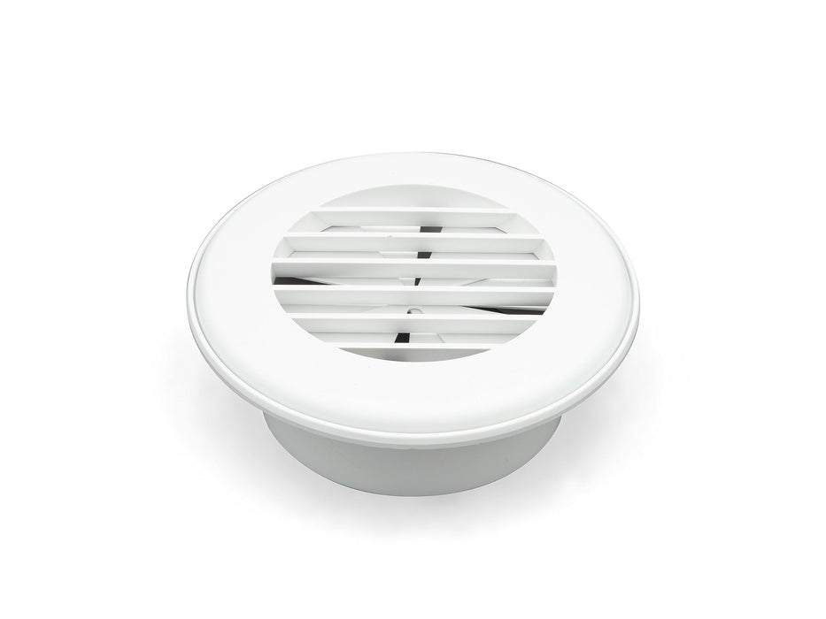 B&B Molders 94267 Thermovent Ducted Vent, 4" w/ Damper, Polar White
