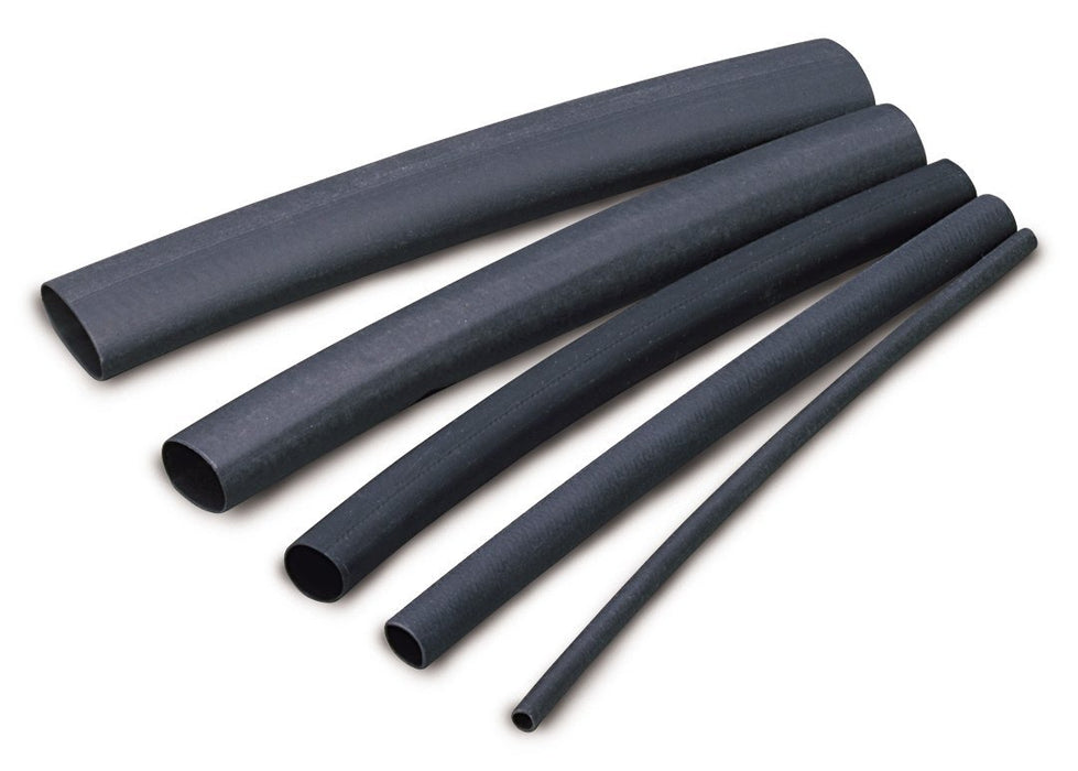 Ancor 302124 Marine Grade Adhesive Lined Heat Shrink Tubing, 3/16" x 12", Black, 10/Pk