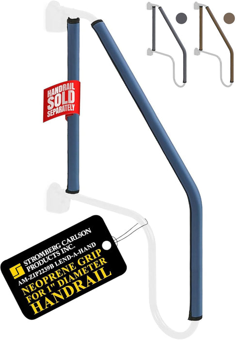 Stromberg Carlson AM-ZIP2239B Zip Grip Handrail Grip Only, 22" & 39" Long, 2-pack, Blue