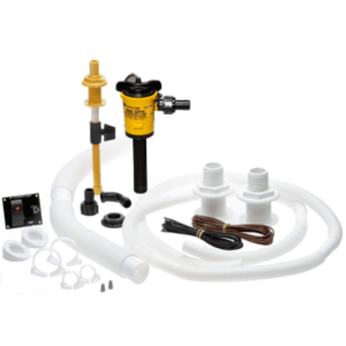 Johnson Pump 34014 Basspirator II Livewell Aerating Kit (Includes 500 GPH Pump, Hose & Fittings)