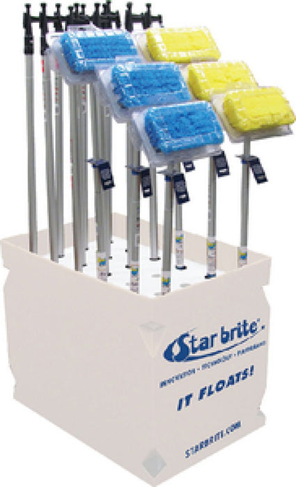 Star Brite 40818 Mixed Display With Boat Hooks, Blue & Yellow Brushes