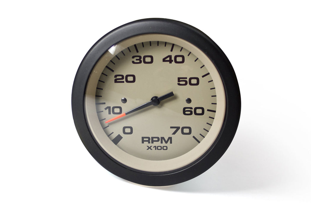 Sierra 59703P Sahara Series 3" Tachometer, 0-7,000 RPM, Black & Tan, with Outboard Alternator or Coil Sender Code