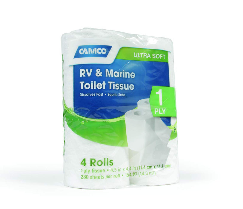 Camco 40276 Toilet Tissue-Toilet Paper 1Ply 4/Pk 280 Sheets