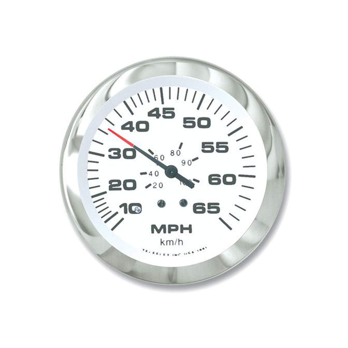 Sierra 65510P Lido Series 3" White & SS Pitot Type Speedometer Gauge Kit