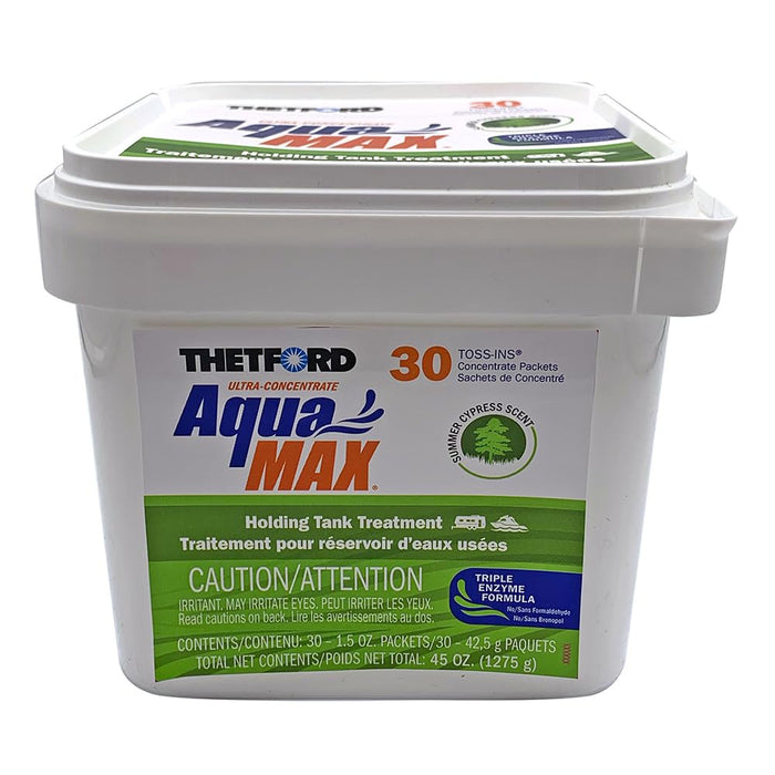 Thetford 96665 Aquamax Holding Tank Treatment, 30-Pack Toss-Ins, Summer Cypress Sent