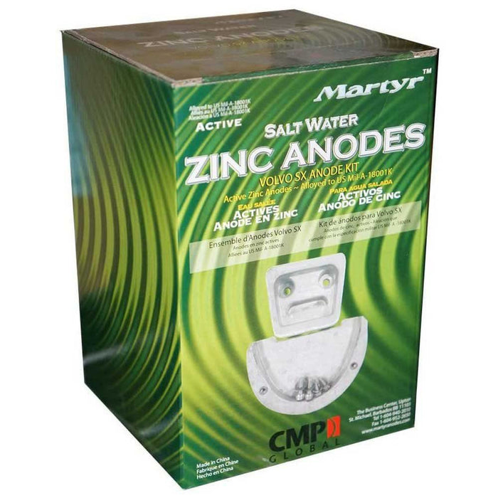 Martyr CMSXKITZ Zinc Anode Kit, For Volvo Penta SX Engine (Contains 1-3855411, 1-3854130, Hardware)