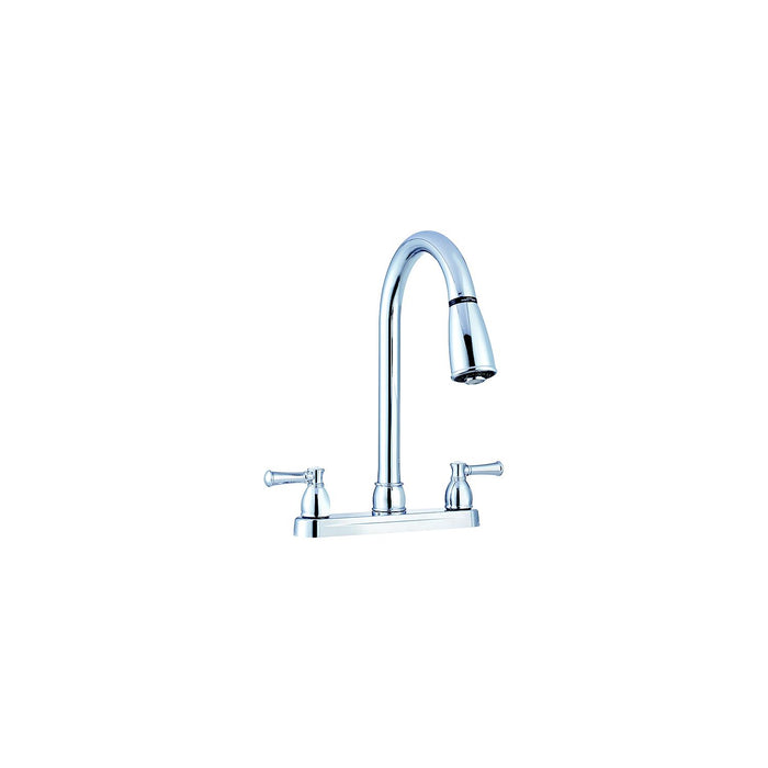 Dura Faucet DF-PK350L-CP Non-Metallic Dual Lever Pull-Down Kitchen Faucet, Chrome Polished