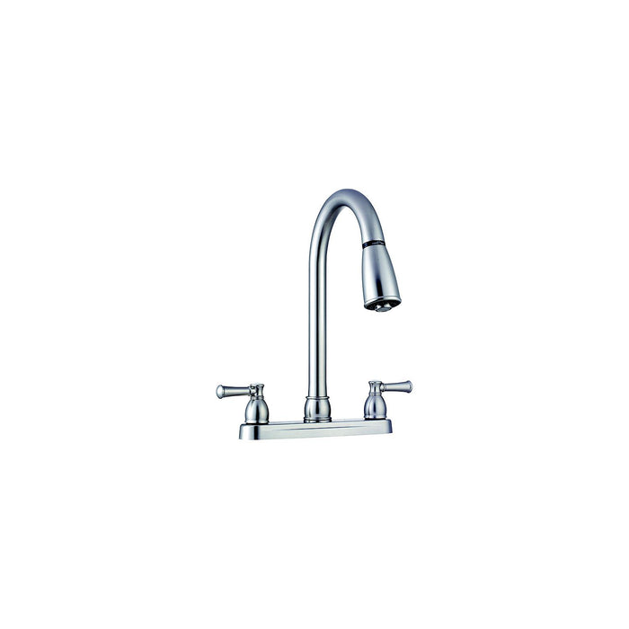 Dura Faucet DF-PK350L-SN Non-Metallic Dual Lever Pull-Down Kitchen Faucet, Satin Nickel