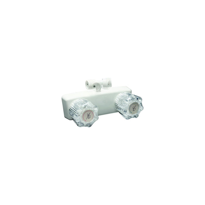 Dura Faucet DF-SA100A1-WT Exterior Shower Faucet, White w/Smoked Knobs