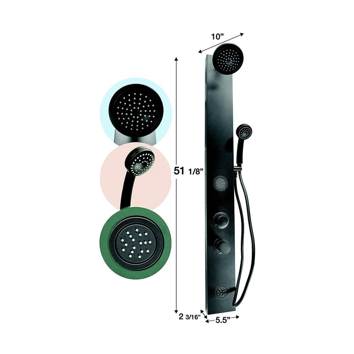 Dura Faucet DF-SA913-MB DuraFaucet RV Shower Column w/ shower head & wand, Matte Black