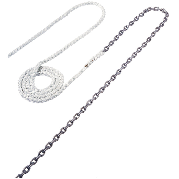 Cabo de anclaje Maxwell: cadena de 15'-1/4" a trenza de nailon de 150'-1/2"
