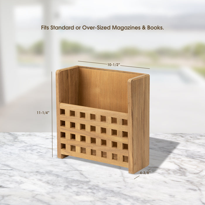 Whitecap Teak Grate Front Magazine Rack