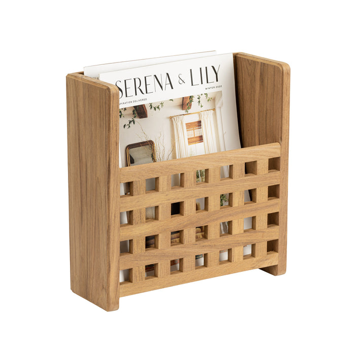 Whitecap Teak Grate Front Magazine Rack