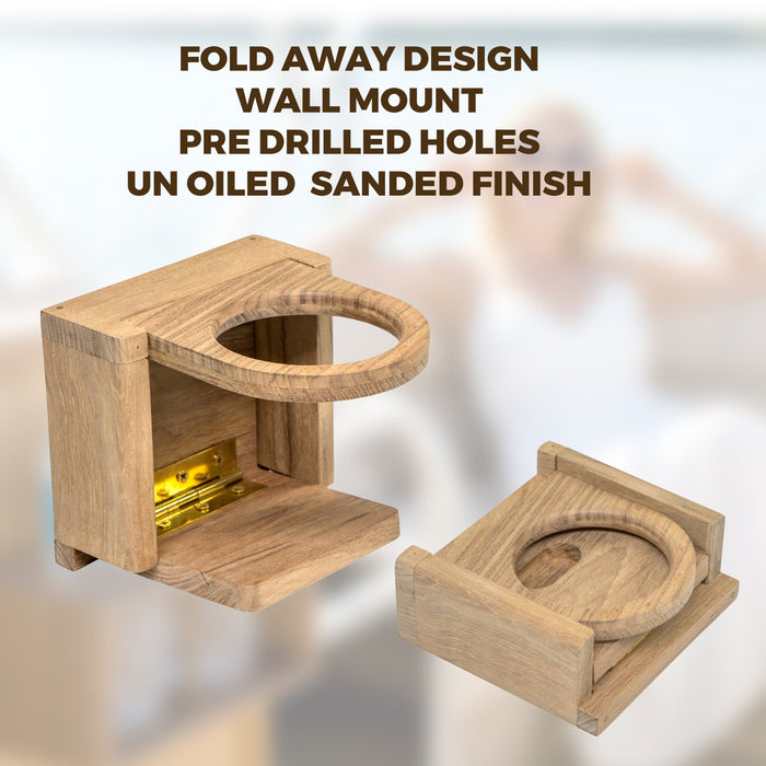 Whitecap Teak Folding Drink Holder