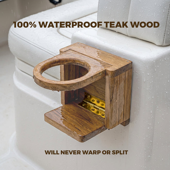 Whitecap Teak Folding Drink Holder