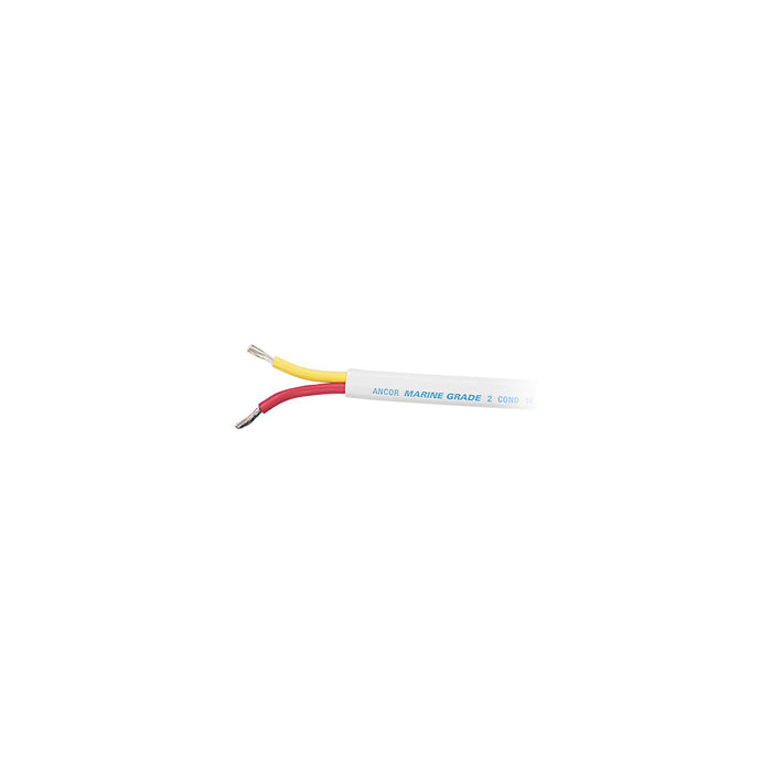Ancor 126525 Marine Grade Tinned Duplex Safety Cable Red & Yellow w/ White, Jacket, 14/2 Round, 250'