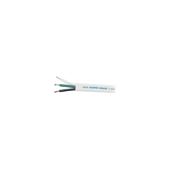 Ancor 130910 Marine Grade Tinned Triplex Cable, Black/Green/White Conductors, 8/3 AWG, 100', White Jacket