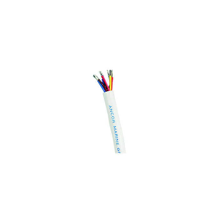 Ancor 158010 Marine Grade Tinned Copper White Flat Signal Cable, 20/8 AWG, 100', BK/RD/GN/BL/BN/OR/VI/YL
