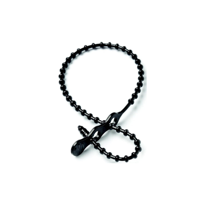 Ancor 199286 Reusable Beaded Cable, Ties, 8" Black, 15/pk